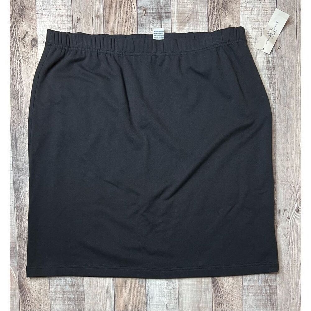 Field Gear Thick Knit Straight Pencil Skirt NWT Washable French Terry‎ Black 8